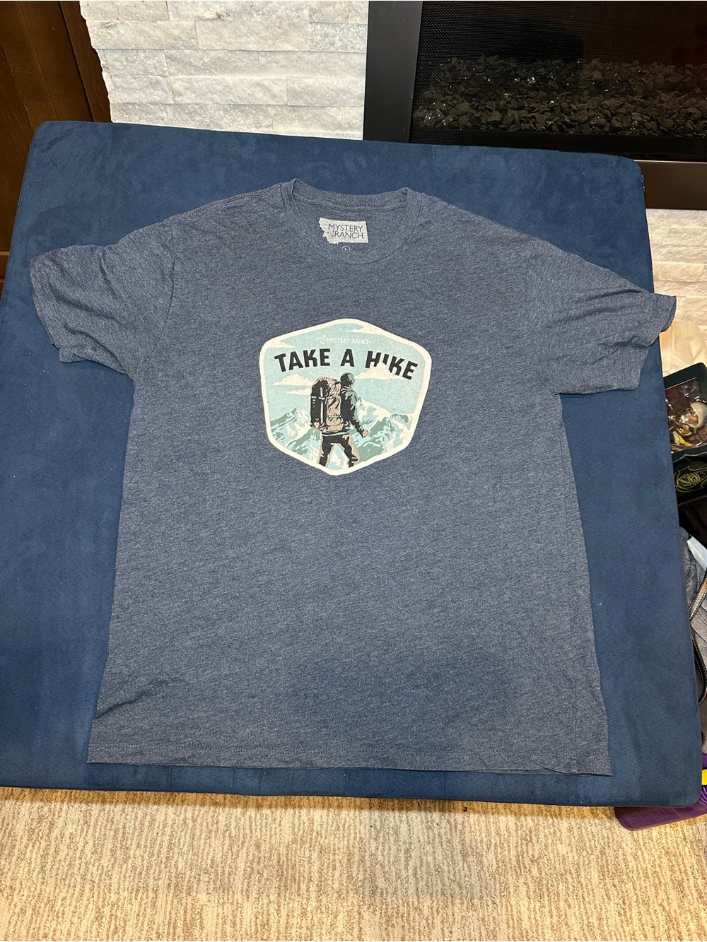 Mystery Ranch rare “Take A Hike” Graphic Tee - Blue size Large